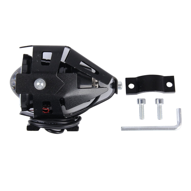 U7 10W 1000LM LED Life Water-resistant Headlamp Light with Angel Eyes Light for Motorcycle / SUV, DC 12V(Blue Light)