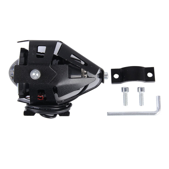 U7 10W 1000LM LED Life Water-resistant Headlamp Light with Angel Eyes Light for Motorcycle / SUV, DC 12V(Blue Light)