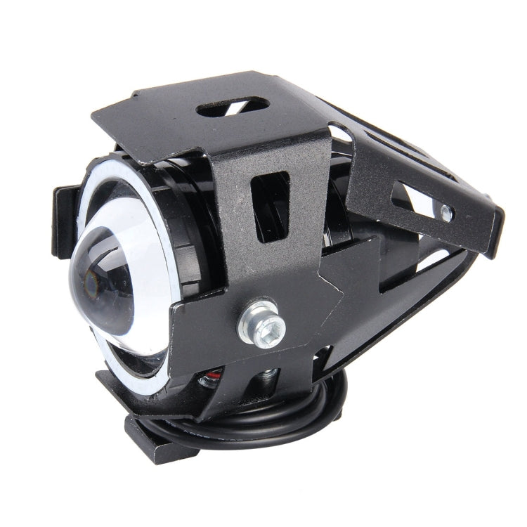 U7 10W 1000LM LED Life Water-resistant Headlamp Light with Angel Eyes Light for Motorcycle / SUV, DC 12V(Red Light)