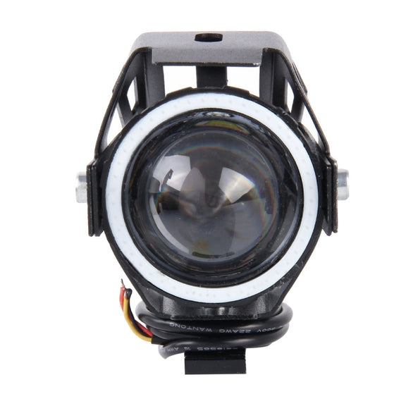 U7 10W 1000LM LED Life Water-resistant Headlamp Light with Angel Eyes Light for Motorcycle / SUV, DC 12V(Red Light)