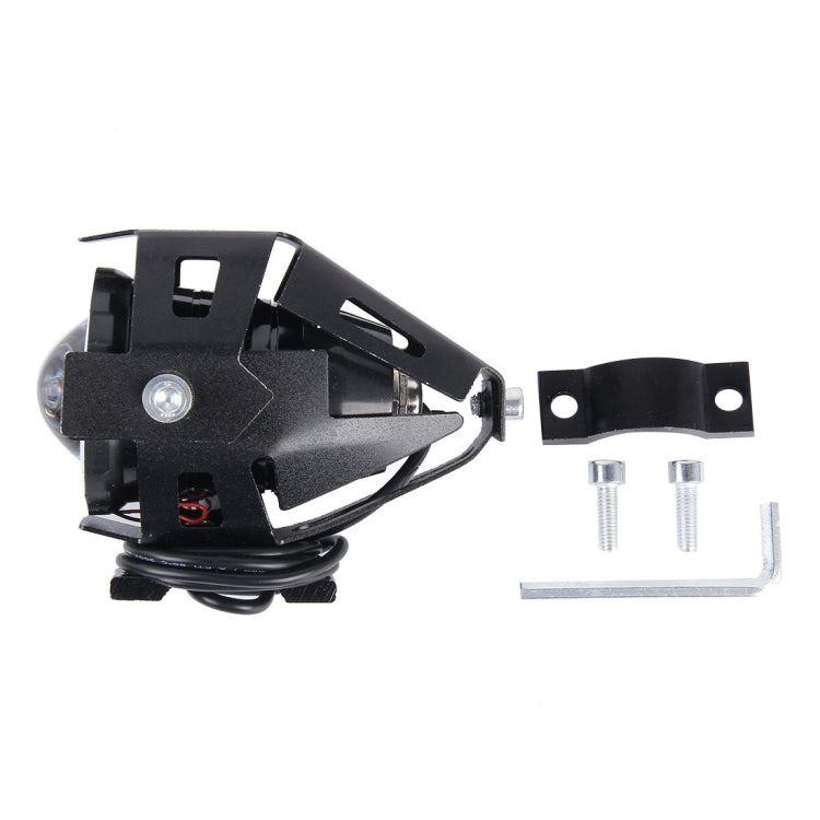 U7 10W 1000LM LED Life Water-resistant Headlamp Light with Angel Eyes Light for Motorcycle / SUV, DC 12V(Red Light)