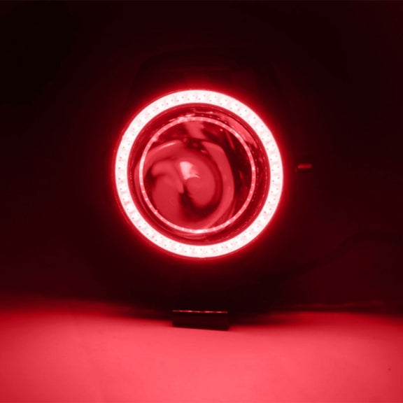 U7 10W 1000LM LED Life Water-resistant Headlamp Light with Angel Eyes Light for Motorcycle / SUV, DC 12V(Red Light)