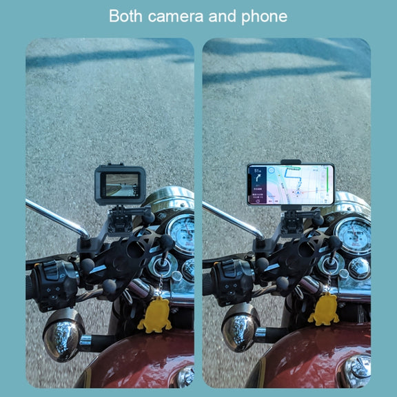 RUIGPRO Motorcycle Handlebar Alloy Phone Bracket for GoPro/ Insta360/DJI OSMO Sport Camera(Red)