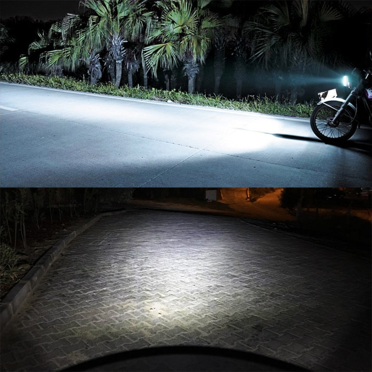BA20D DC12V / 7.4W Motorcycle LED Headlight with 24LEDs SMD-3030 Lamp Beads (Yellow + White)