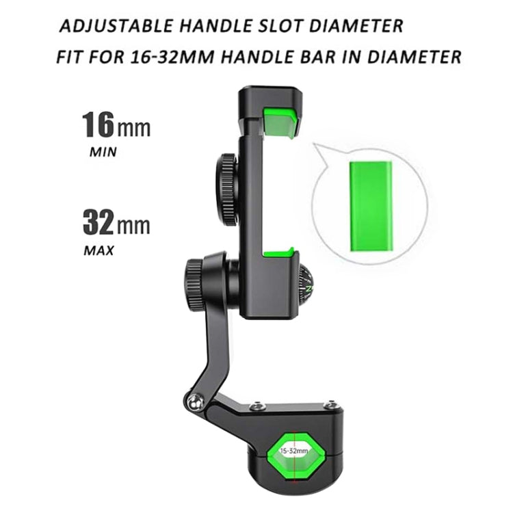 Motorcycle Spherical Compass Phone Holder, Handlebar without Light (Black)