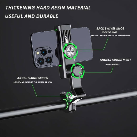 Motorcycle Spherical Compass Phone Holder, Rearview Mirror without Light (Green)