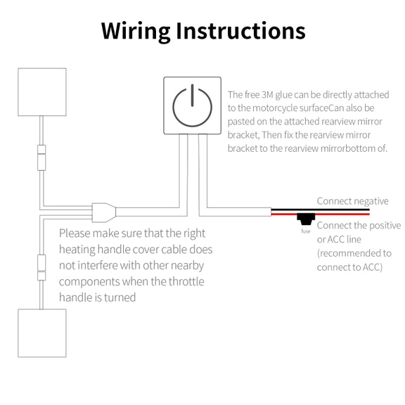 CS-974A1 Motorcycle Scooter Smart Three Gear Temperature Control Electric Hand Grip Cover Heated Grip Handlebar