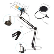 BM-800 Network K-Song Dedicated High-end Metal Shock Mount Microphone Set(Pink)