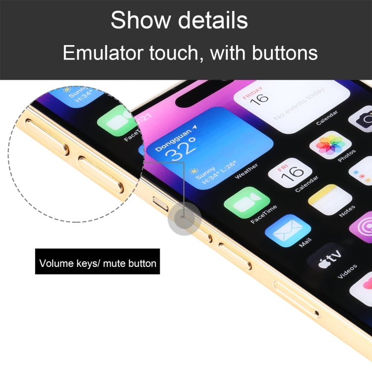For iPhone 14 Pro Color Screen Non-Working Fake Dummy Display Model (Gold)