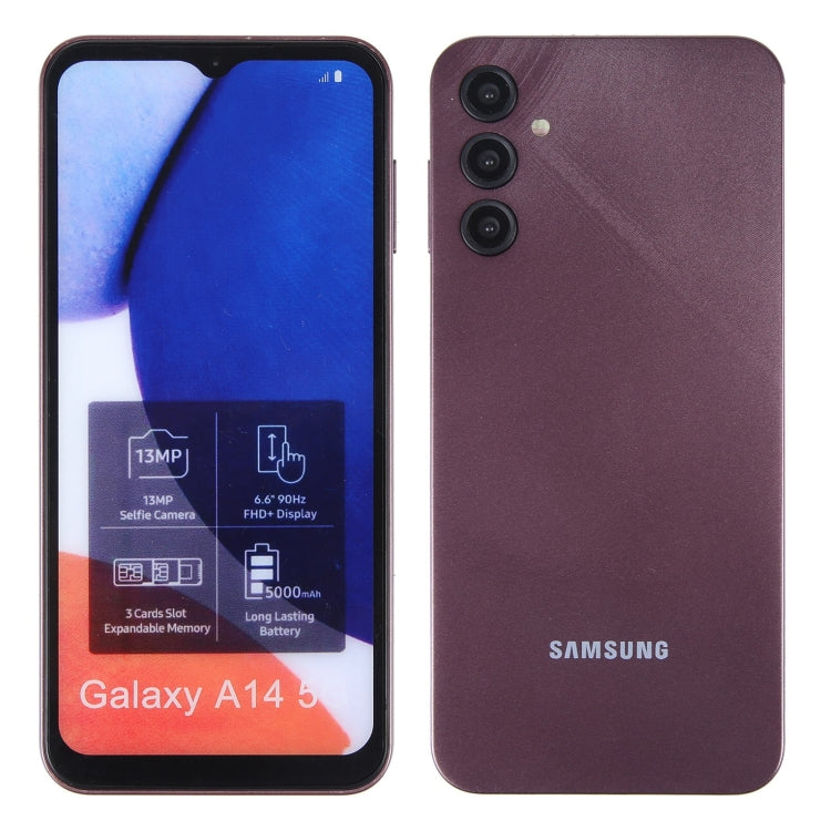 For Samsung Galaxy A14 5G Color Screen Non-Working Fake Dummy Display Model(Dark Red)