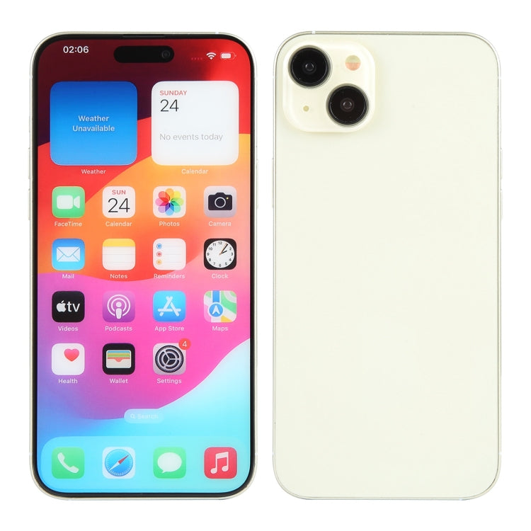 For iPhone 15 Plus Color Screen Non-Working Fake Dummy Display Model (Yellow)
