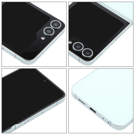 For Samsung Galaxy Z Flip6 Black Screen Non-Working Fake Dummy Display Model (Cyan)