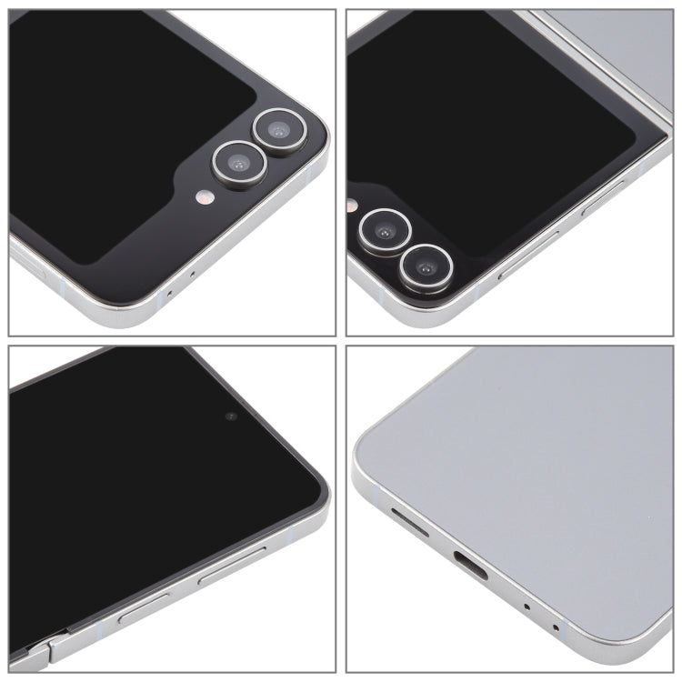 For Samsung Galaxy Z Flip6 Black Screen Non-Working Fake Dummy Display Model (Silver)