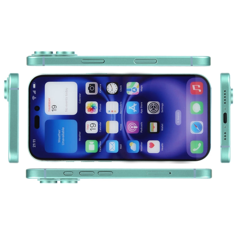 For iPhone 16 Color Screen Non-Working Fake Dummy Display Model (Teal)