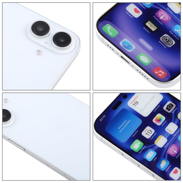 For iPhone 16 Color Screen Non-Working Fake Dummy Display Model (White)