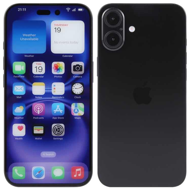 For iPhone 16 Plus Color Screen Non-Working Fake Dummy Display Model (Black)