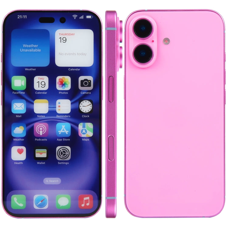 For iPhone 16 Plus Color Screen Non-Working Fake Dummy Display Model (Pink)