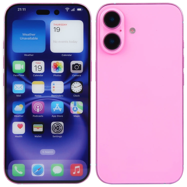 For iPhone 16 Plus Color Screen Non-Working Fake Dummy Display Model (Pink)
