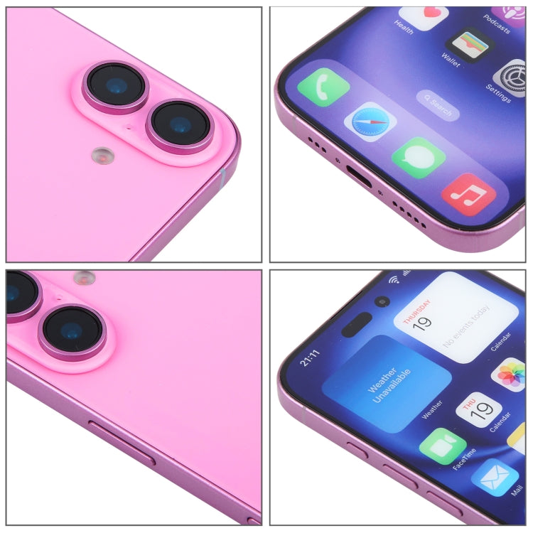 For iPhone 16 Plus Color Screen Non-Working Fake Dummy Display Model (Pink)