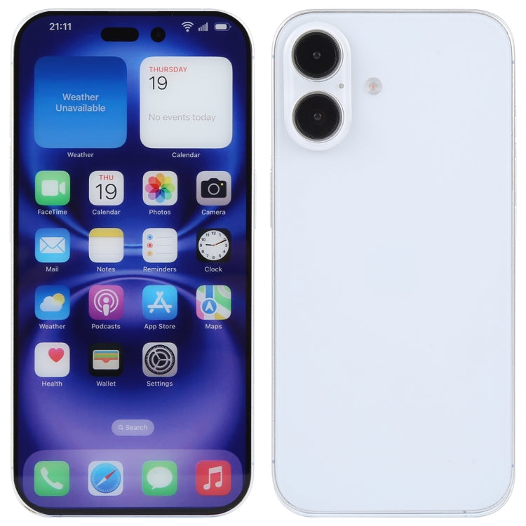 For iPhone 16 Plus Color Screen Non-Working Fake Dummy Display Model (White)