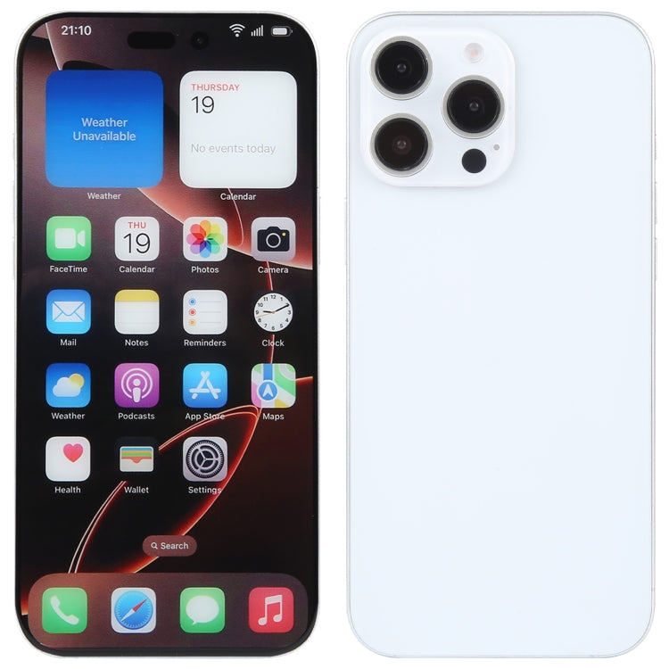 For iPhone 16 Pro Color Screen Non-Working Fake Dummy Display Model (White)