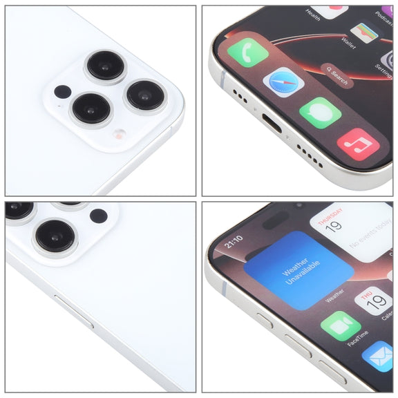For iPhone 16 Pro Color Screen Non-Working Fake Dummy Display Model (White)