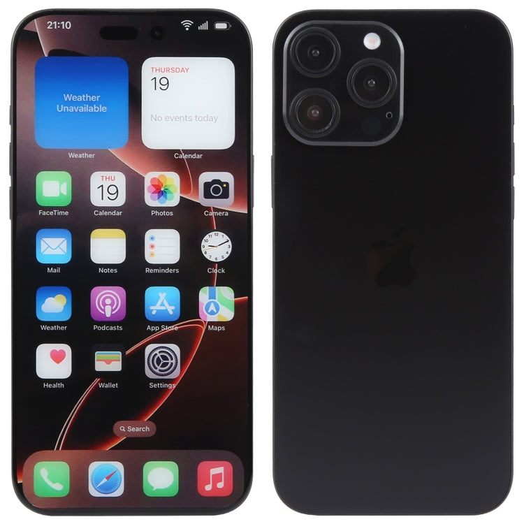 For iPhone 16 Pro Max Color Screen Non-Working Fake Dummy Display Model (Black)