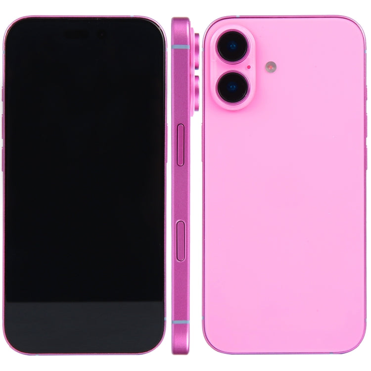 For iPhone 16 Black Screen Non-Working Fake Dummy Display Model (Pink)