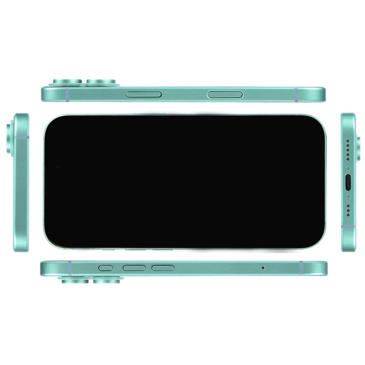 For iPhone 16 Black Screen Non-Working Fake Dummy Display Model (Teal)