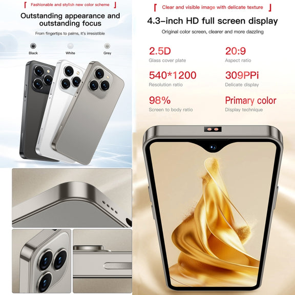 SOYES XS18 Pro Max, 2GB+16GB, Face ID, 4.3 inch Android 8.1 MTK6737A Quad Core, Network: 4G, OTG, Dual SIM (Black)