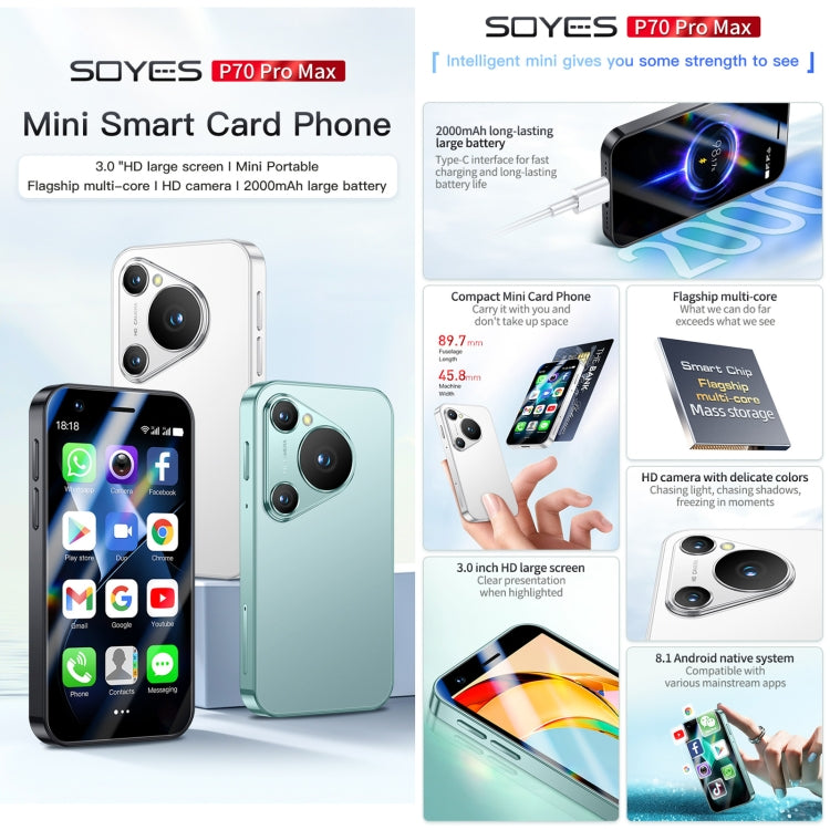SOYES P70 Pro Max, 1GB+16GB, 3.0 inch Android 8.1 MTK6580 Quad Core, Network: 3G, Dual SIM (Black)
