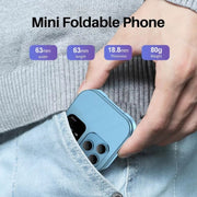SERVO i16 Pro Mini Flip Phone, 1.77 inch, MTK6261D, 23 Keys, Support Bluetooth, FM, Magic Sound, Quick Dial, GSM, Dual SIM (Blue)