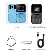 SERVO i16 Pro Mini Flip Phone, 1.77 inch, MTK6261D, 23 Keys, Support Bluetooth, FM, Magic Sound, Quick Dial, GSM, Dual SIM (Black)