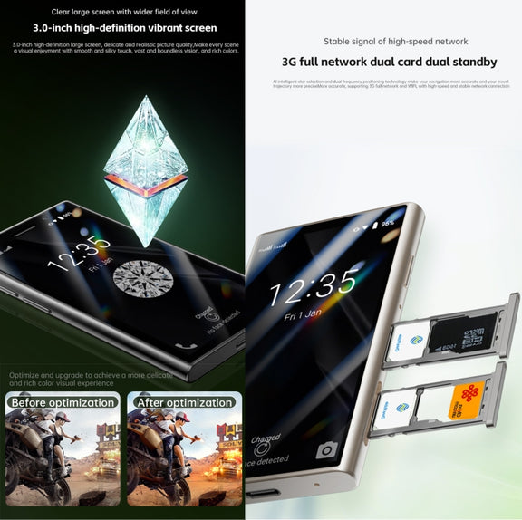 SOYES S24 Pro, 2GB+16GB, 3.0 inch Android 9.0 MTK6580 Quad Core, Bluetooth, WiFi, Network: 3G, Dual SIM (Black)