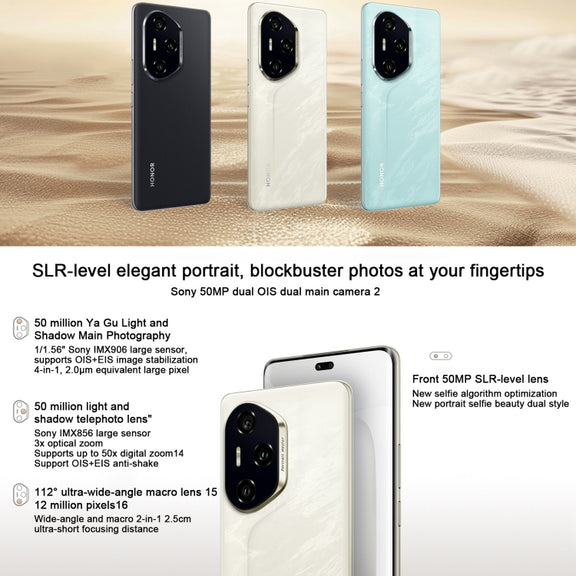 Honor 300 Pro, 12GB+256GB, Screen Fingerprint, 6.78 inch MagicOS 9.0 / Android 15 Snapdragon 8 Gen 3 Octa Core, Network: 5G, NFC, OTG, Support Google Play (Black)