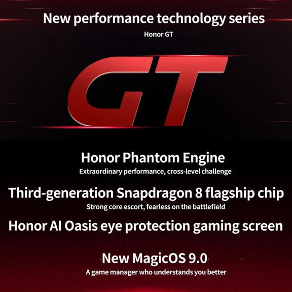 Honor GT, 12GB+512GB, In-screen Fingerprint, 6.7 inch MagicOS 9.0 Android 15.0 Snapdragon 8 Gen 3 Octa Core, Network: 5G, OTG, NFC (White)