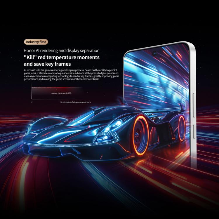 Honor GT, 12GB+512GB, In-screen Fingerprint, 6.7 inch MagicOS 9.0 Android 15.0 Snapdragon 8 Gen 3 Octa Core, Network: 5G, OTG, NFC (White)