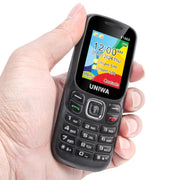 UNIWA E1803 Elder Keypad Phone, 1.77 inch SC6531E, LED Flashlight, 21 Keys, Network: 2G, EU Plug (Black)