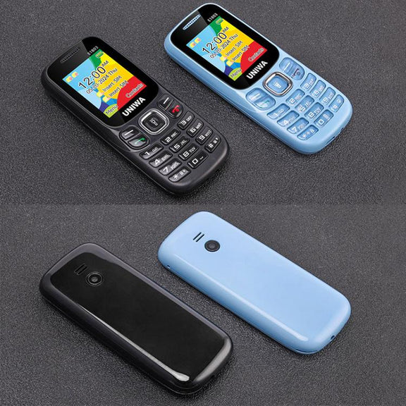 UNIWA E1803 Elder Keypad Phone, 1.77 inch SC6531E, LED Flashlight, 21 Keys, Network: 2G, EU Plug (Black)
