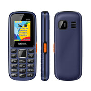 UNIWA E1808 Elder Keypad Phone, 1.77 inch SC6531E, LED Flashlight, 21 Keys, Network: 2G, Triple SIM, EU Plug (Blue)