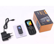 UNIWA E1808 Elder Keypad Phone, 1.77 inch SC6531E, LED Flashlight, 21 Keys, Network: 2G, Triple SIM, EU Plug (Black)