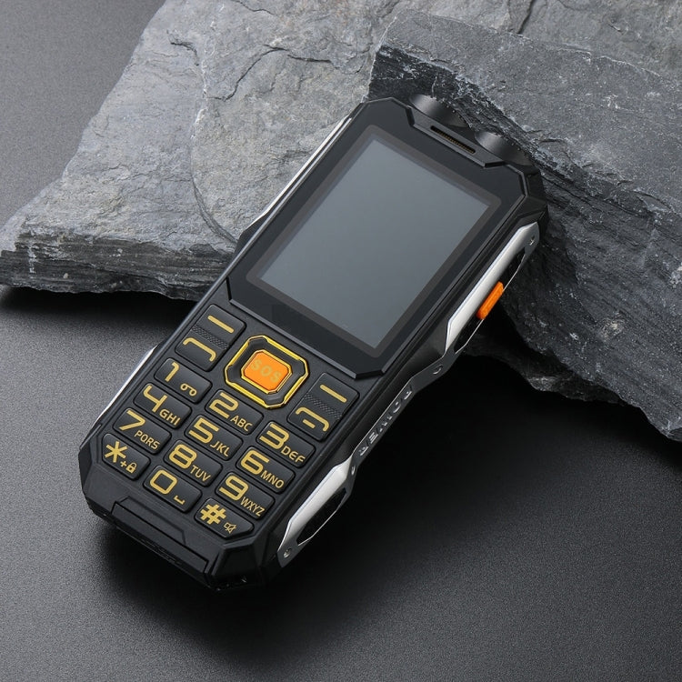 Q8-1 Triple Proofing Elder Phone, 16800mAh Battery, 2.4 inch, 21 Keys, Bluetooth, LED Flashlight, FM, SOS, Dual SIM, Network: 4G (Black)