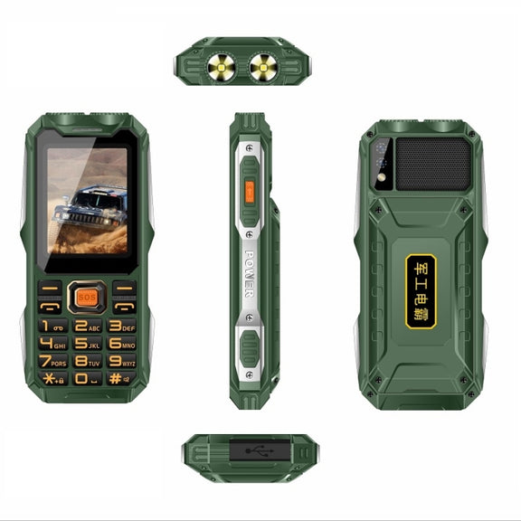 Q8-1 Triple Proofing Elder Phone, 16800mAh Battery, 2.4 inch, 21 Keys, Bluetooth, LED Flashlight, FM, SOS, Dual SIM, Network: 4G (Green)