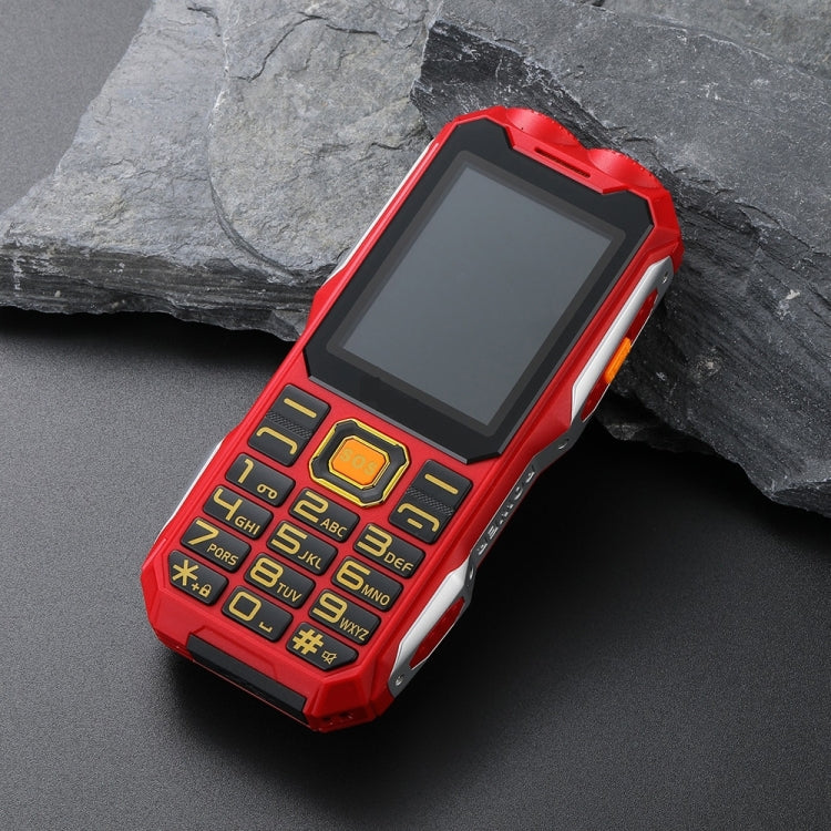 Q8-1 Triple Proofing Elder Phone, 16800mAh Battery, 2.4 inch, 21 Keys, Bluetooth, LED Flashlight, FM, SOS, Dual SIM, Network: 4G (Red)