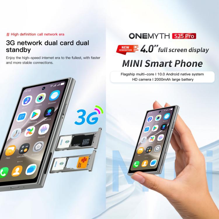 SOYES ONEMYTH S25 Pro, 2GB+16GB, 4.0 inch Android 10.0 MTK6580 Quad Core, Network: 3G, Dual SIM (Black)