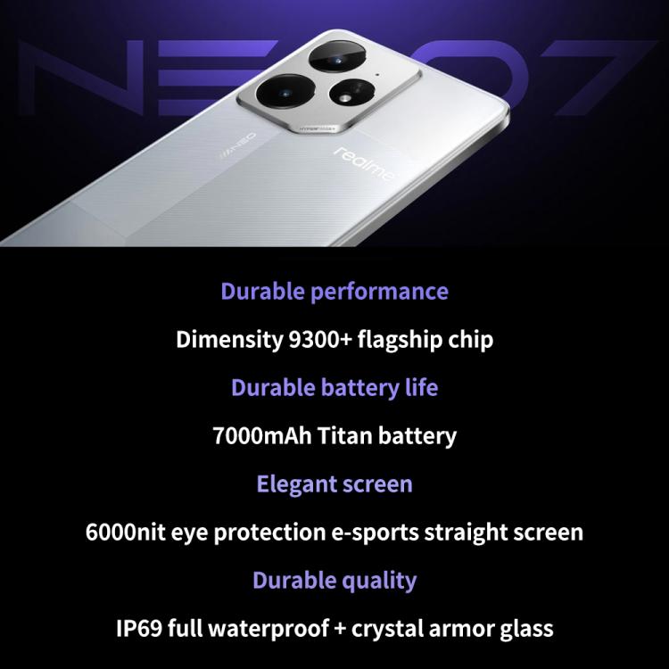 Realme Neo7, 12GB+256GB, 6.78 inch Android 15 / Realme UI 6.0 MediaTek Dimensity 9300+ Octa Core, NFC, Network: 5G, Support Google Play (White)