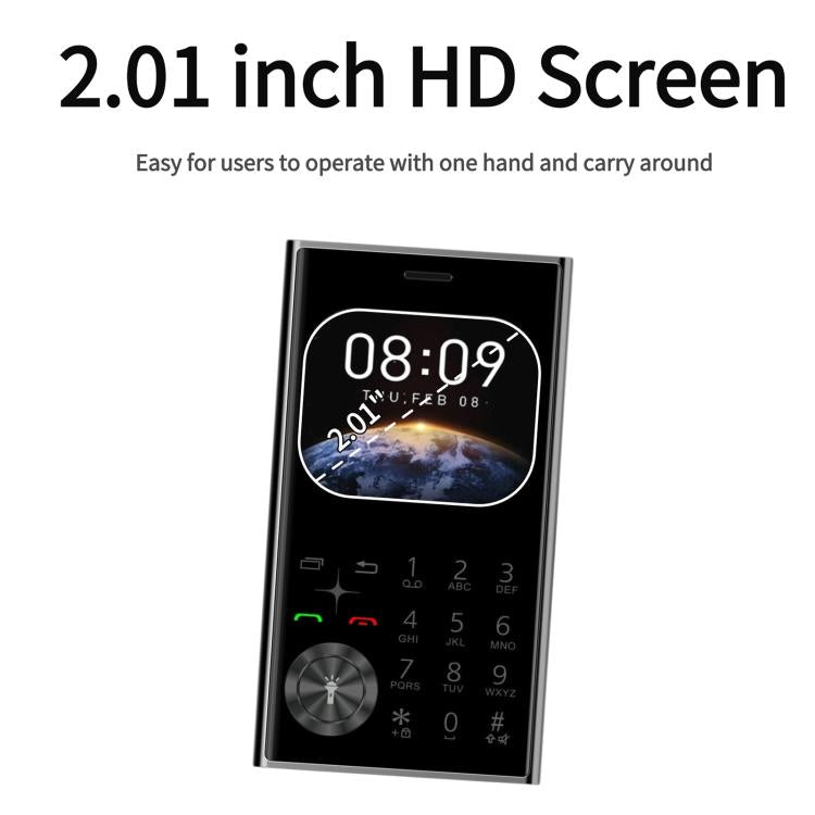 V8 Card Mobile Phone, 2.01 inch, MTK6261D, Support Bluetooth, FM, Torch, GSM, Dual SIM (Gold)