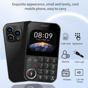 V9 Card Mobile Phone, 2.01 inch, MTK6261D, Support Bluetooth, FM, Torch, GSM, Dual SIM (Black)