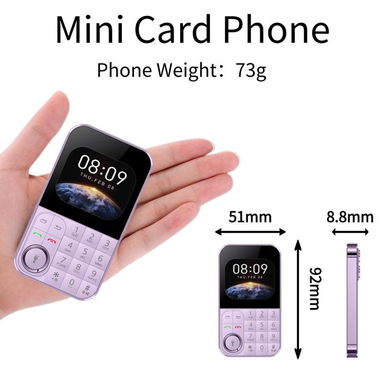 V9 Card Mobile Phone, 2.01 inch, MTK6261D, Support Bluetooth, FM, Torch, GSM, Dual SIM (Black)