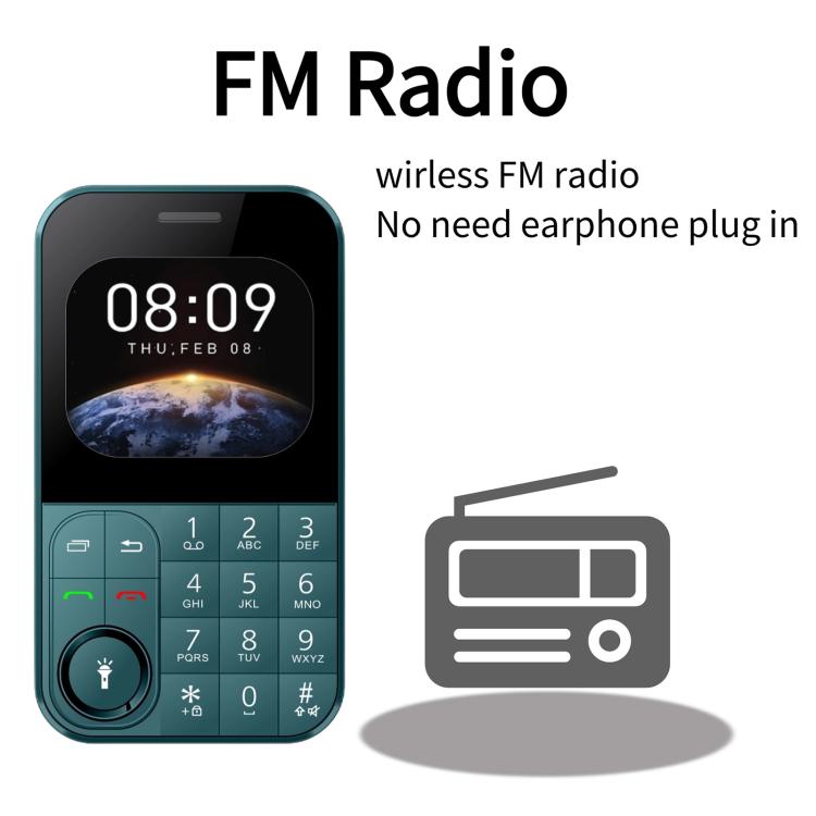 V9 Card Mobile Phone, 2.01 inch, MTK6261D, Support Bluetooth, FM, Torch, GSM, Dual SIM (Black)